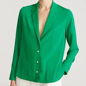 Halston Aria Blouse in jade NWT